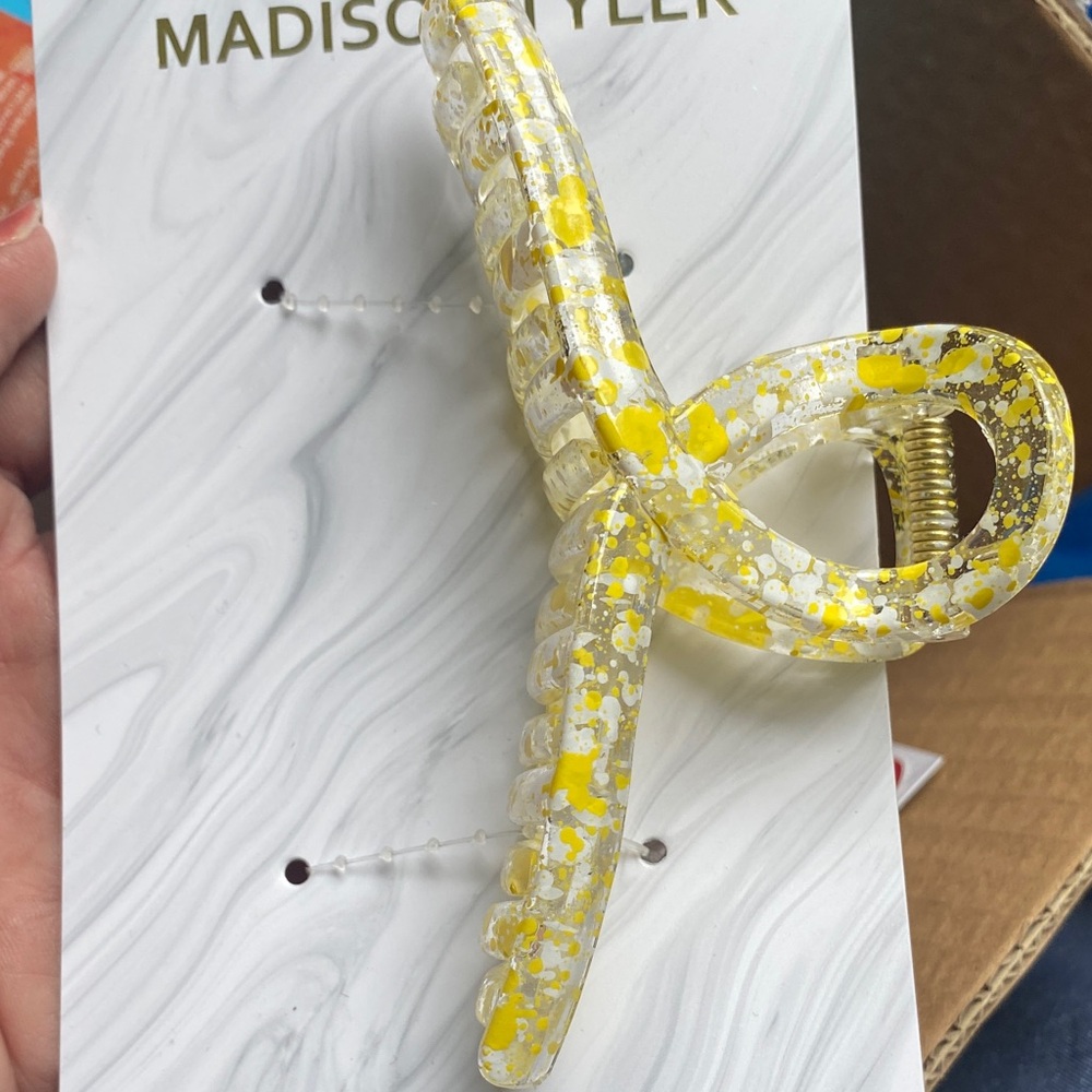 Madison Yellow and Clear Hair Clip